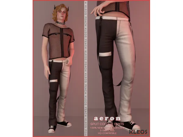 PEACH REWARD | Aeron Split Colour Pants by Kleos Sims