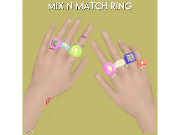 Alpha Mix n Match Ring by mach - The Sims 4 Custom Content
