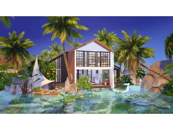Maxis Match Modern Beach House - The Sims 4 Custom Content