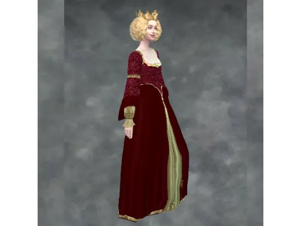 Maxis Match Sherabhims The Queen Dress Redux - The Sims 4 Custom Content