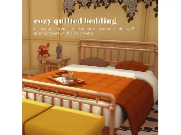 Maxis Match cozy quilted bedding - The Sims 4 Custom Content