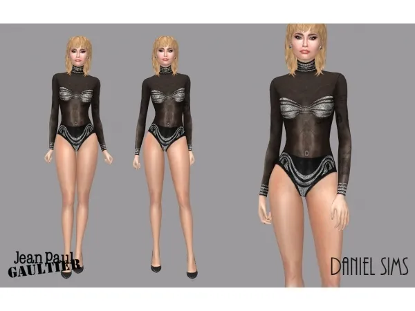 Alpha Miley Cyrus in Paul Gaultier x Le Court Mansion - The Sims 4 Custom Content