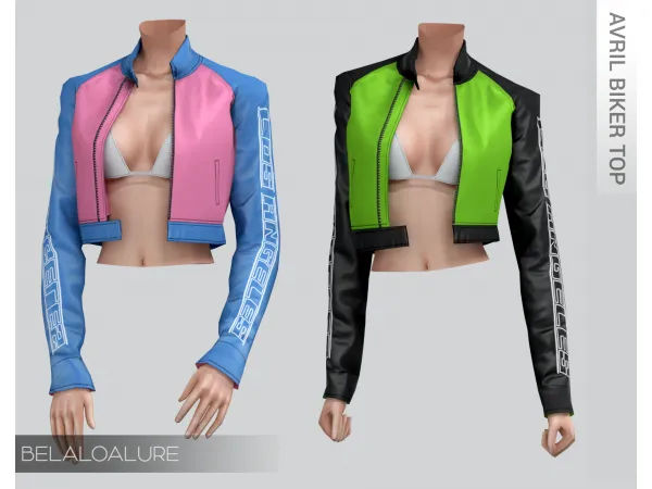 Alpha Belaloallure Avril biker top - The Sims 4 Custom Content