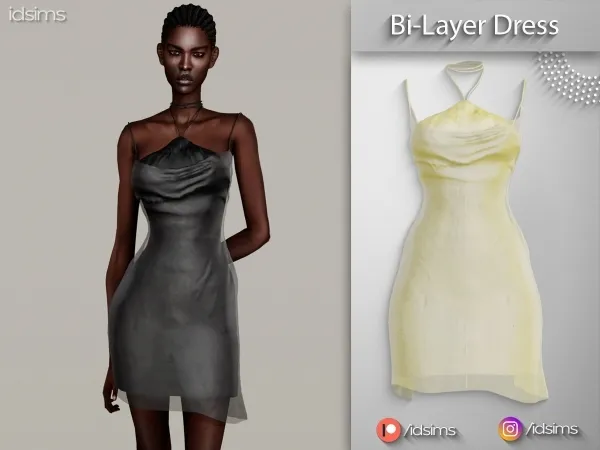 Alpha Bi Layer Dress by polygoncouture - The Sims 4 Custom Content
