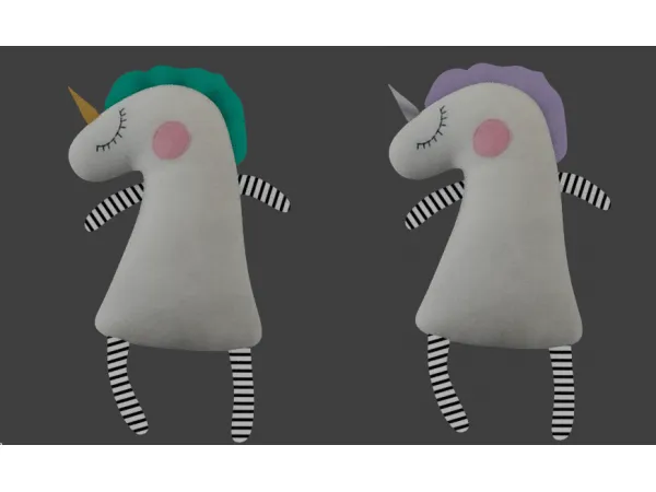 Maxis Match [Scarlett Bulckowisk] Unicorn Plush S3 and S4 by xScar - The Sims 4 Custom Content