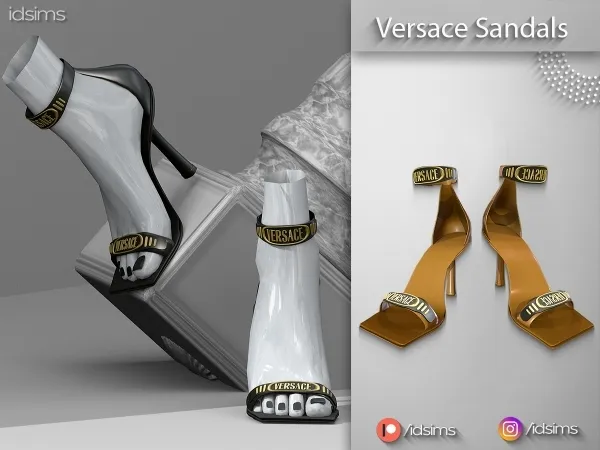 Alpha Versace Sandals by polygoncouture - The Sims 4 Custom Content