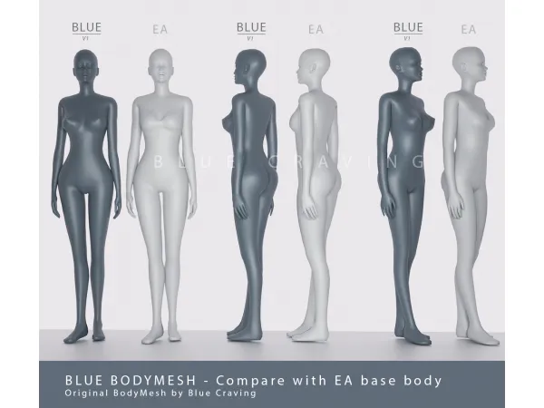 Alpha Blue Bodymesh V1 by Blue Craving - The Sims 4 Custom Content