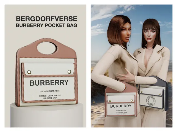 Alpha Burberry Pocket Bag - The Sims 4 Custom Content