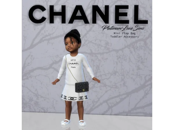Alpha Chanel Mini Flap Bag Toddler Accessory by PlatinumLuxeSims - The Sims 4 Custom Content
