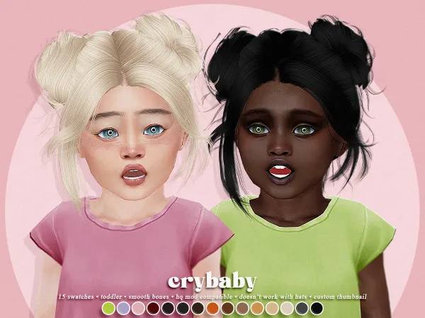 Alpha Crybaby Ajisai Hair No Bangs Version Haibow Acc (Newsea) Toddler f - The Sims 4 Custom Content