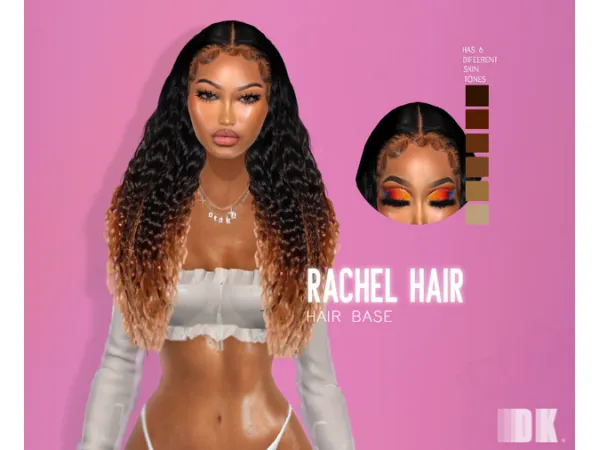 Alpha ddarkpinkrosa0_Rachel_Hair - The Sims 4 Custom Content