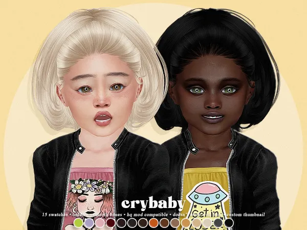 Alpha crybaby coccon hair (newsea) toddler f by crybaby - The Sims 4 Custom Content