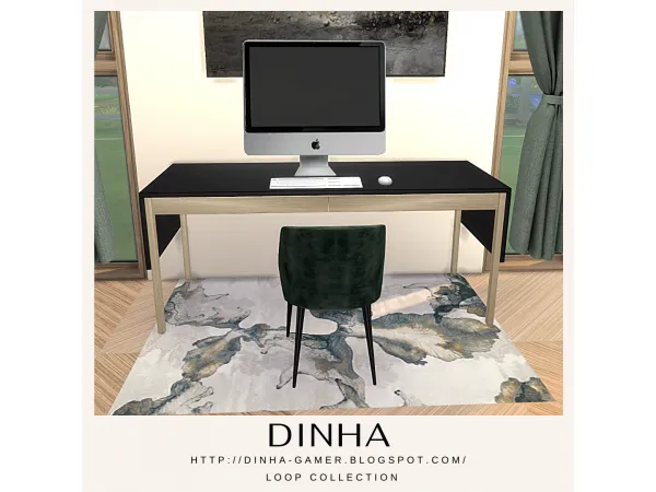 Alpha Loop Office Desk - The Sims 4 Custom Content