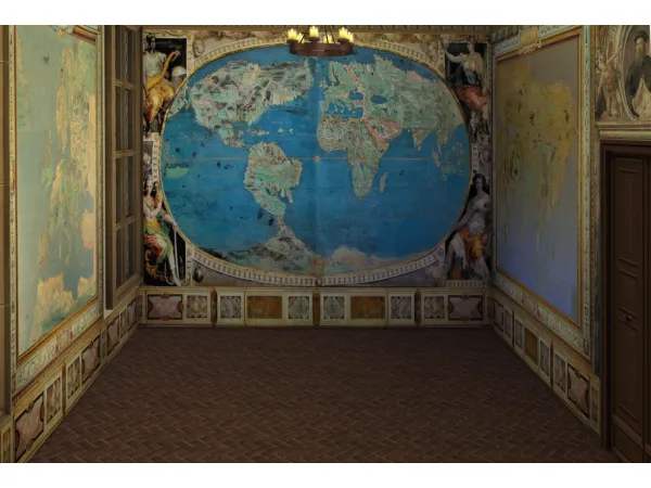 Alpha SALA DEL MAPPAMONDO Palazzo Farnese in Caprarola - The Sims 4 Custom Content
