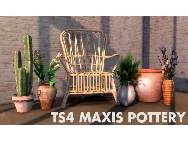 Maxis Match Retexturesrecolors of Maxis Pottery - The Sims 4 Custom Content