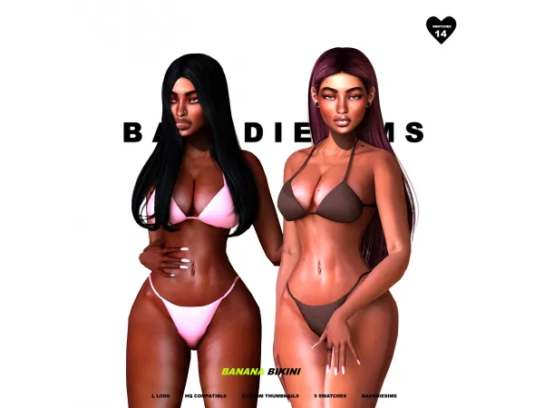 Alpha BANANA BIKINI by BADDDIESIMS - The Sims 4 Custom Content