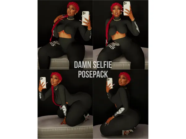 Mix Damn Selfie Posepack by simsfinds - The Sims 4 Custom Content