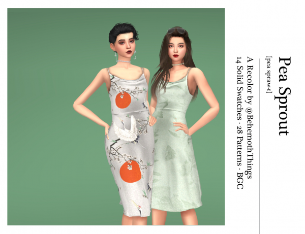 Maxis Match PEA SPROUT A RECOLOR OF KUMIKYAS JESSICA DRESS by simsfinds - The Sims 4 Custom Content