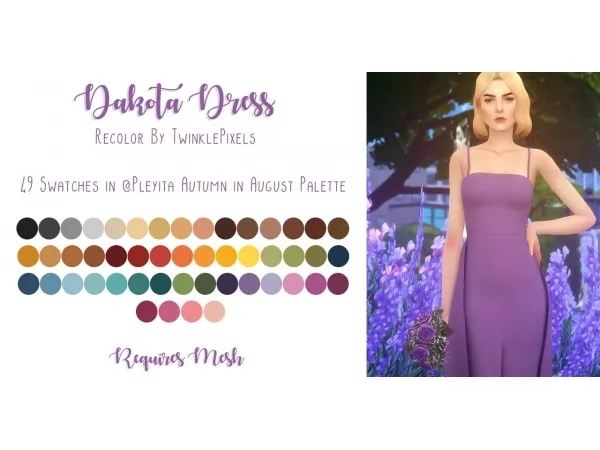Maxis Match Bridesmaid Set Dakota Dress Recolor - The Sims 4 Custom Content