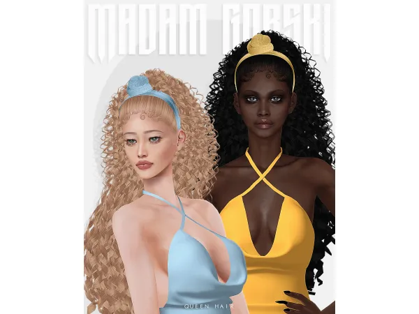Alpha queen hair madam gorski by Madam Gorski - The Sims 4 Custom Content