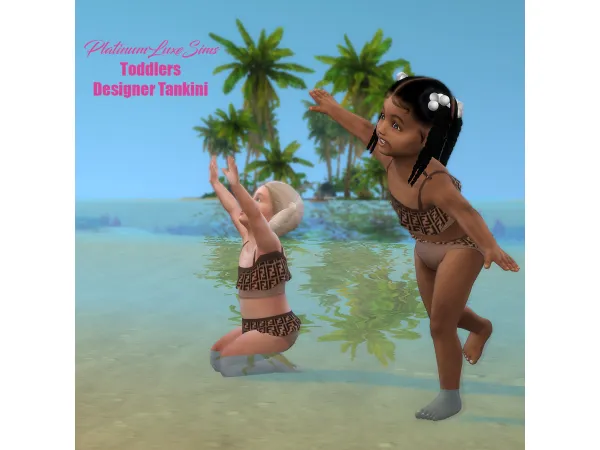 Alpha Toddlers Designer Tankini by PlatinumLuxeSims - The Sims 4 Custom Content