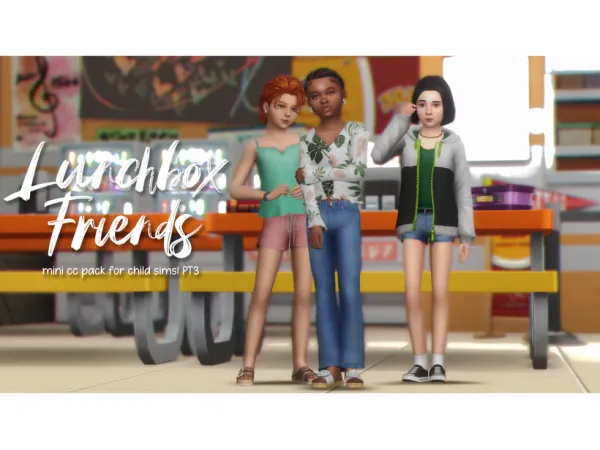 Maxis Match lunchbox friends mini pack for child sims pt3 - The Sims 4 Custom Content