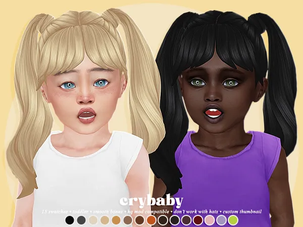 Maxis Match crybaby midge hair (simstrouble) toddler f by crybaby - The Sims 4 Custom Content