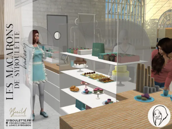 Alpha LES MACARONS DE SYBOULETTE BAKERY BUILD LOT - The Sims 4 Custom Content