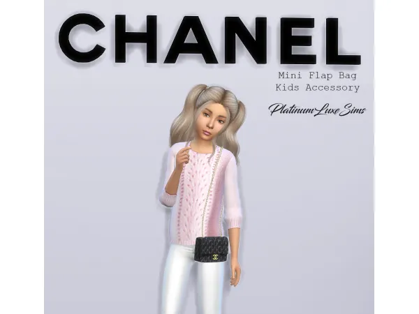 Alpha Chanel Mini Flap Bag Kids Accessory by PlatinumLuxeSims - The Sims 4 Custom Content