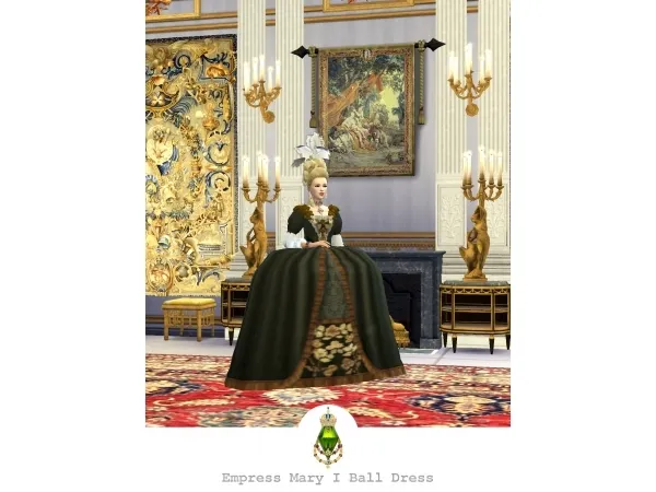 Maxis Match Empress Mary I Ball Dress Royal Sim Court - The Sims 4 Custom Content