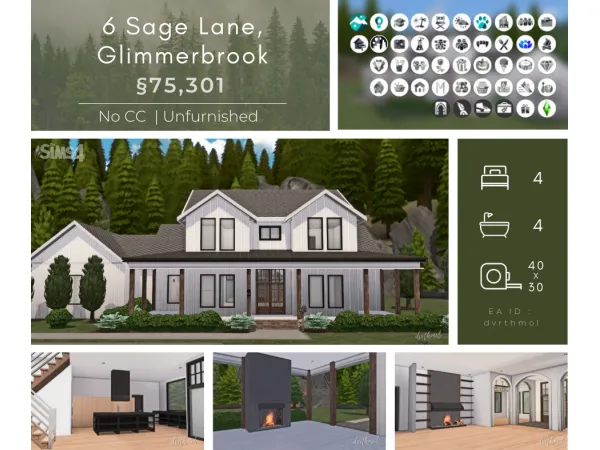 Maxis Match 6 SAGE LANE GLIMMERBROOK - The Sims 4 Custom Content