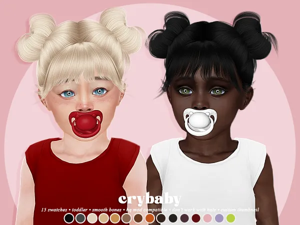 Alpha crybaby nyané hair (leahlillith) toddler f - The Sims 4 Custom Content