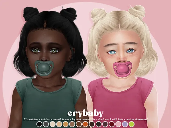 Alpha crybaby layla hair (leahlillith) toddler f - The Sims 4 Custom Content