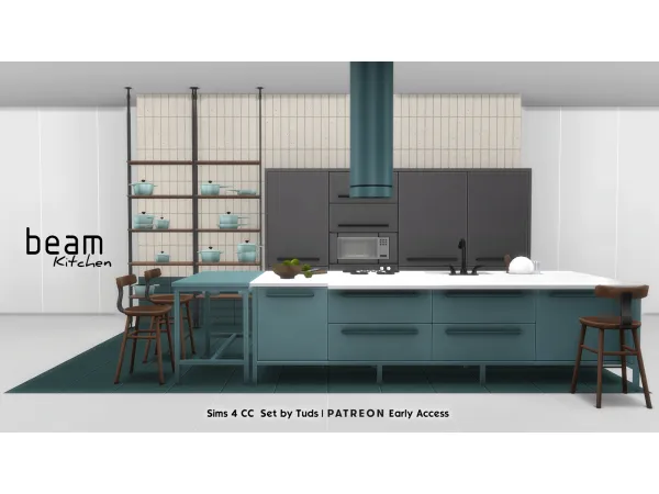 Mix Beam Kitchen Complete Set by simsfinds - The Sims 4 Custom Content