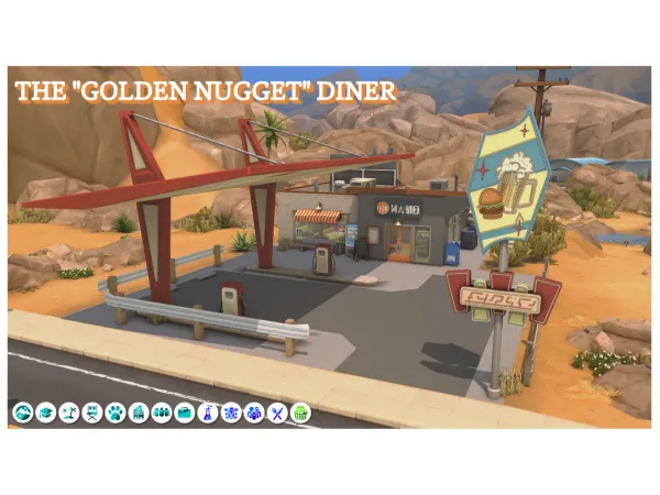 Maxis Match The Golden Nugget Diner - The Sims 4 Custom Content