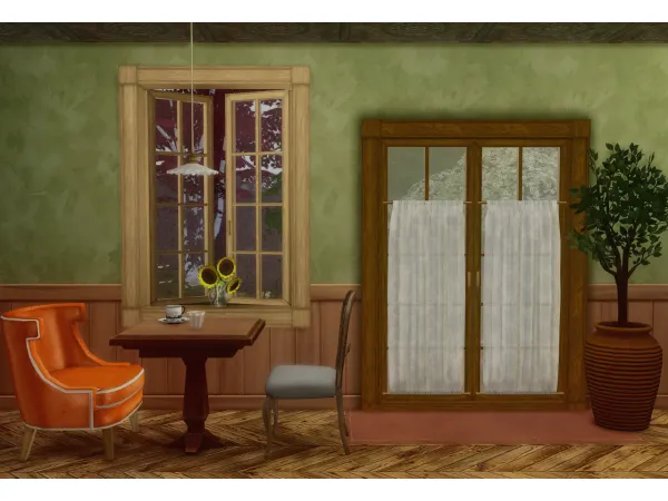 Maxis Match Scent of Autumn windows and doors set - The Sims 4 Custom Content
