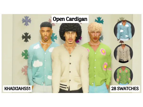 Alpha OPEN CARDIGAN by simsfinds - The Sims 4 Custom Content
