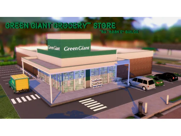 Alpha Green Giant Grocery Store - The Sims 4 Custom Content
