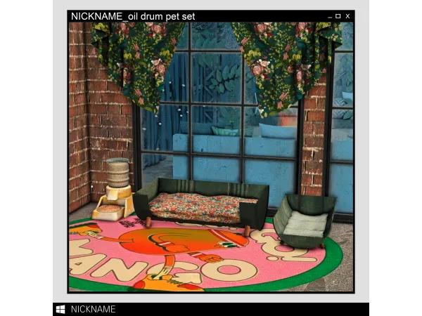 Alpha oil drum pet set by give me a nickname - The Sims 4 Custom Content