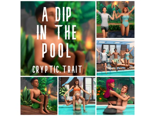 Mix A Dip In The Pool Posepack by cryptictrait by cryptictrait - The Sims 4 Custom Content