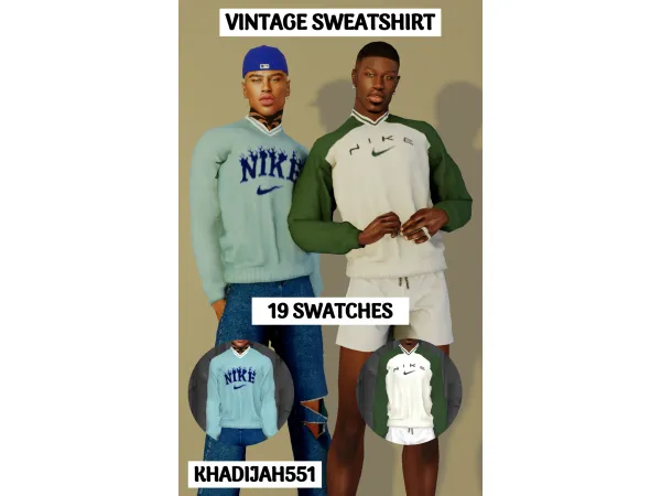 Alpha VINTAGE SWEATSHIRT by simsfinds - The Sims 4 Custom Content