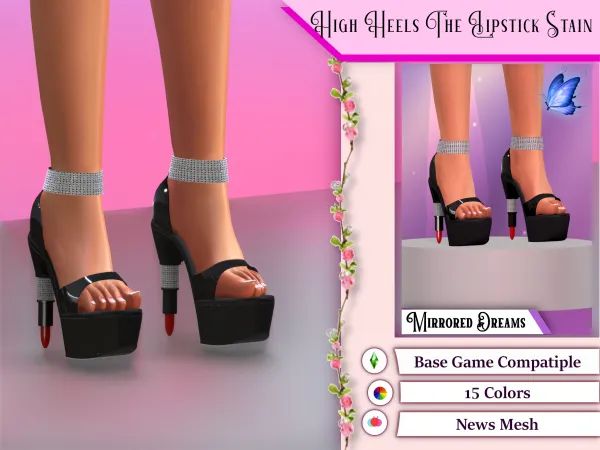 Alpha High Heels The Lipstick Stain - The Sims 4 Custom Content