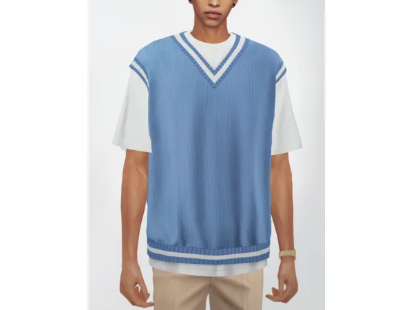 Alpha KK V Neck vest by KK's creation - The Sims 4 Custom Content