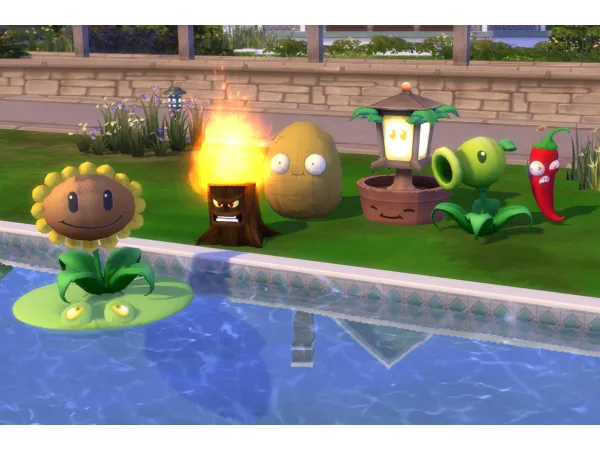 Maxis Match Plants vs Zombies (PvZ) Animated Plant Pack by andrian_ml - The Sims 4 Custom Content