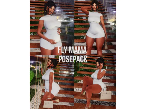 Mix Fly Mama Posepack by Afrosimtric Simmer - The Sims 4 Custom Content