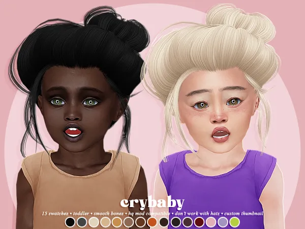 Alpha crybaby dandelion hair (leahlillith) toddler f - The Sims 4 Custom Content