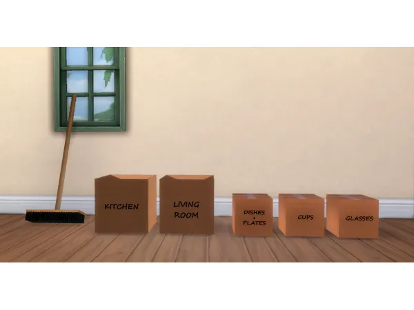 Alpha Moving Out Boxes by simmerkatex - The Sims 4 Custom Content