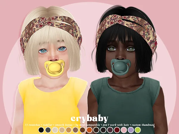 Alpha crybaby malibu hair (leahlillith) toddler f - The Sims 4 Custom Content