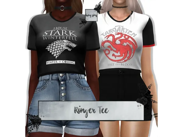 Alpha Ringer Tee by lumysims - The Sims 4 Custom Content
