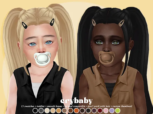 Maxis Match crybaby madison hair clips (dogsill) toddler f - The Sims 4 Custom Content